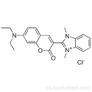 Cloruro de 2- [7- (dietilamino) -2-oxo-2H-1-benzopiran-3-il] -1,3-dimetil-1H-bencimidazolio CAS 29556-33-0